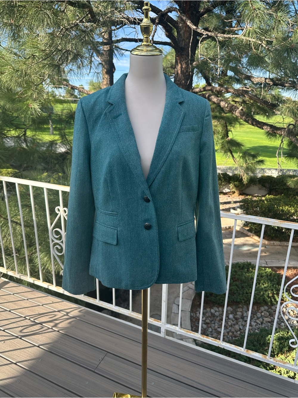 Banana Republic Teal Tailored Two-Button Blazer